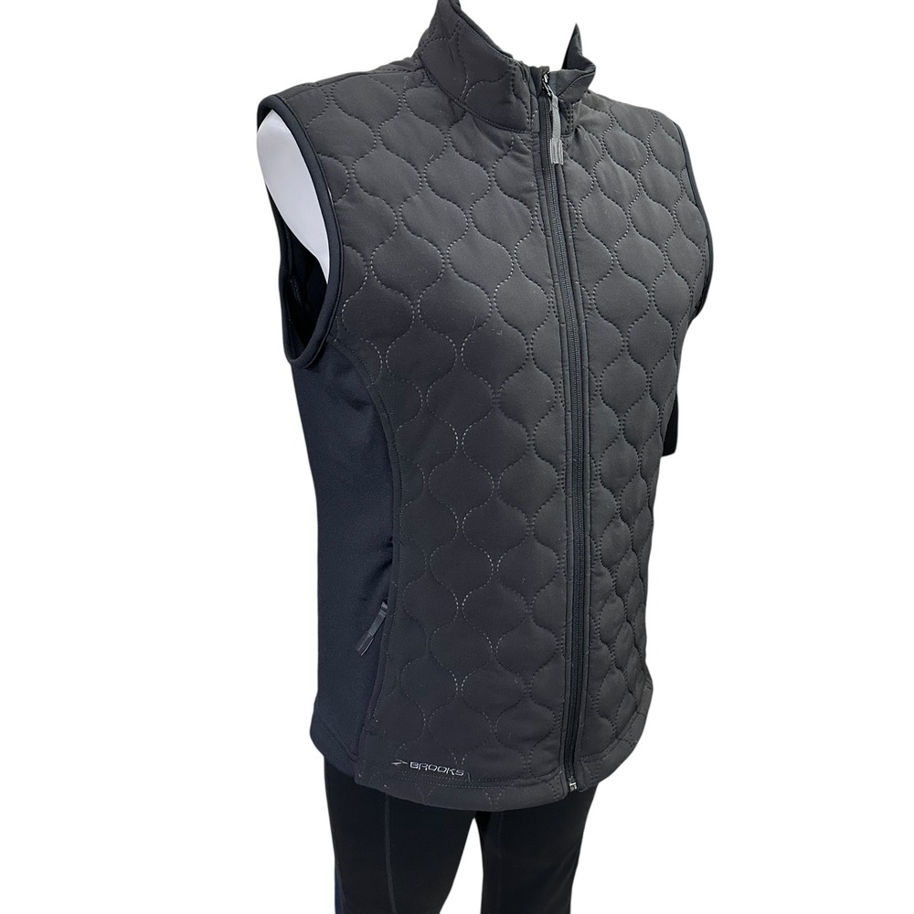 Brooks womens Shelter Tech Quilted Full Zip Vest sz L Weather Gear Layering - Picture 2 of 10